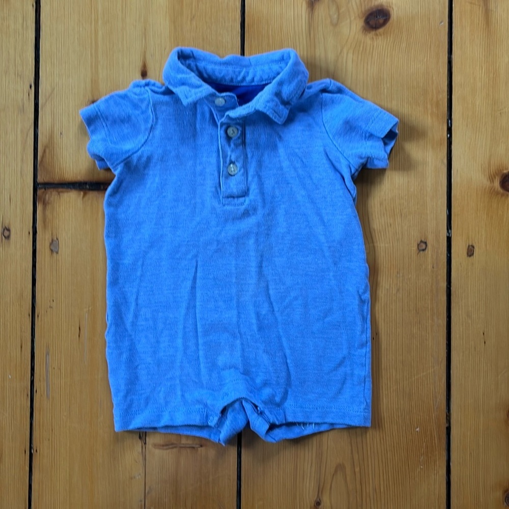 Primary collared onesie/shortall